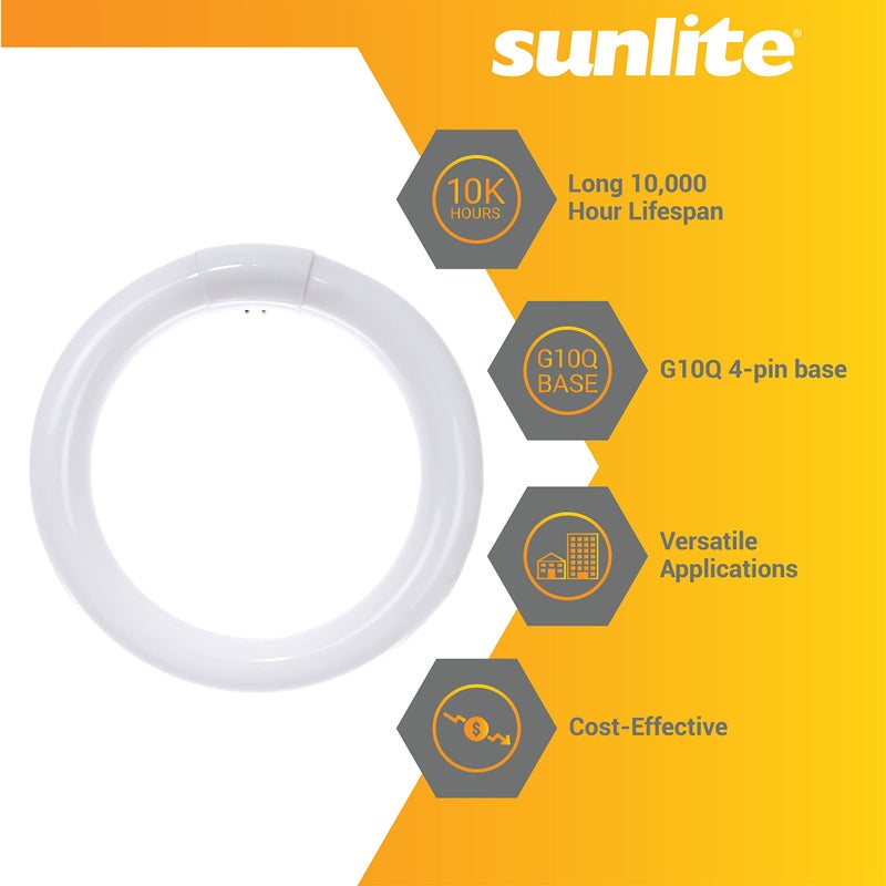 Sunlite 05020 FC8T9/DL T9 Round Fluorescent Circline Lamp, 22 Watts, 1050 Lumens, 6500K Daylight, RoHS Compliant, G10Q 4-Pin Base, 1 Pack - Image 3